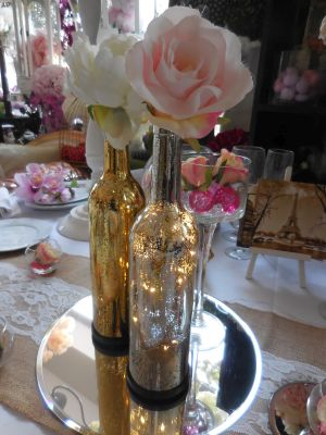 Decoration table mariage Bouteille lumineuse à led personnalisée
