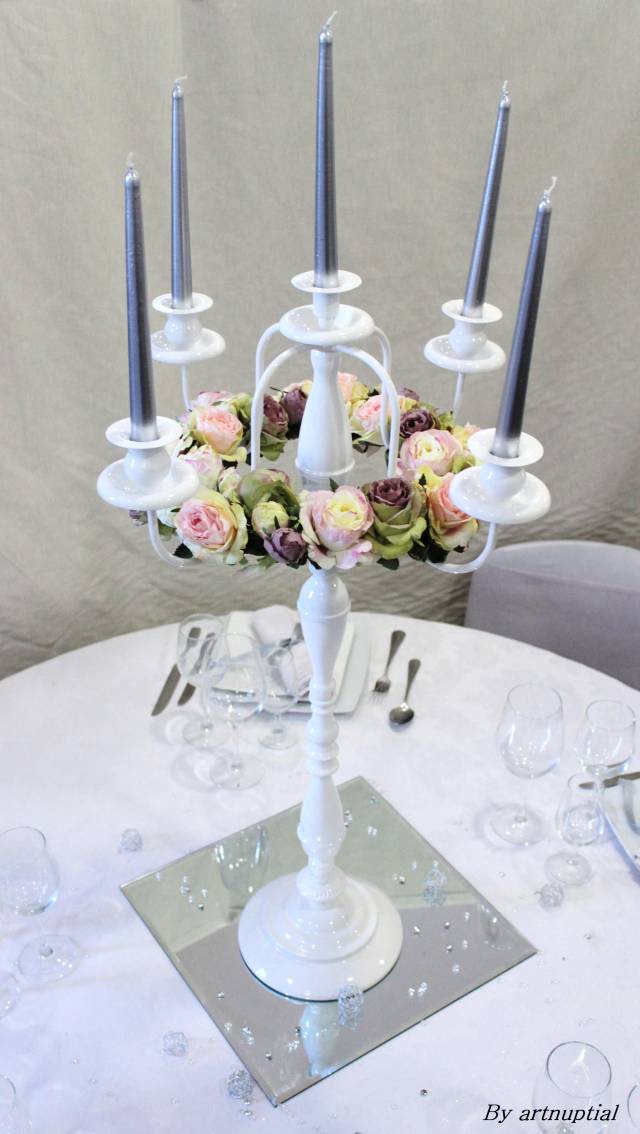 Bougie chandelier mariage Blanc, bougies pas cher - Badaboum