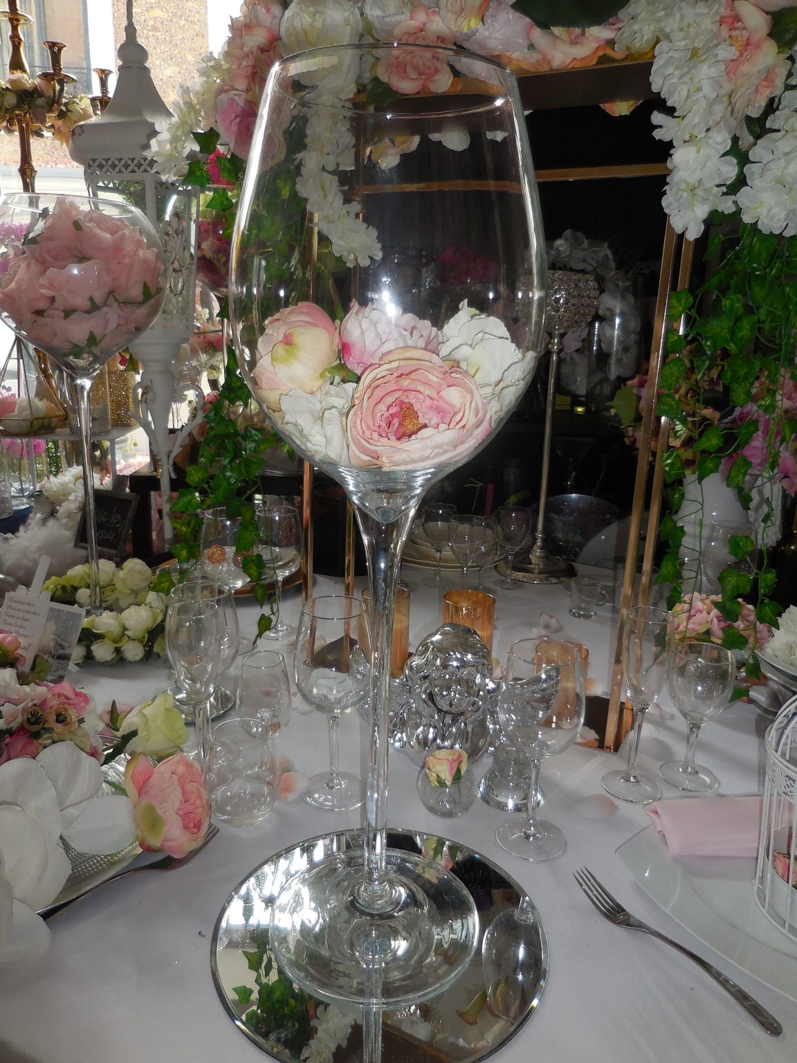 Vase Grand Verre à vin géant XL H 69cm Location Deco mariage Artnuptial