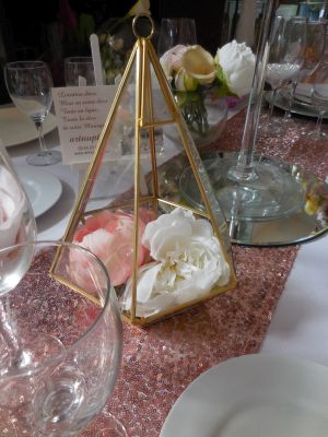 Chemin de table SEQUIN ROSE GOLD - Location deco mariage - Artnuptial