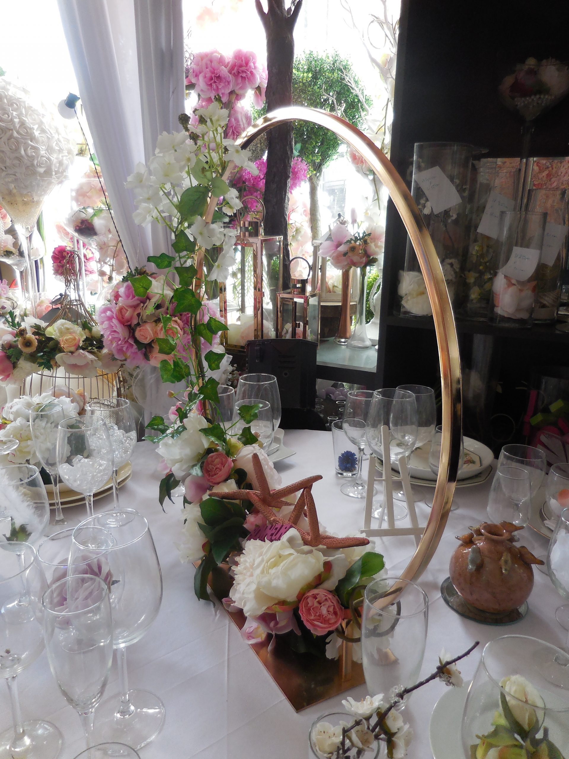 Cercle rose gold - centre de table mariage