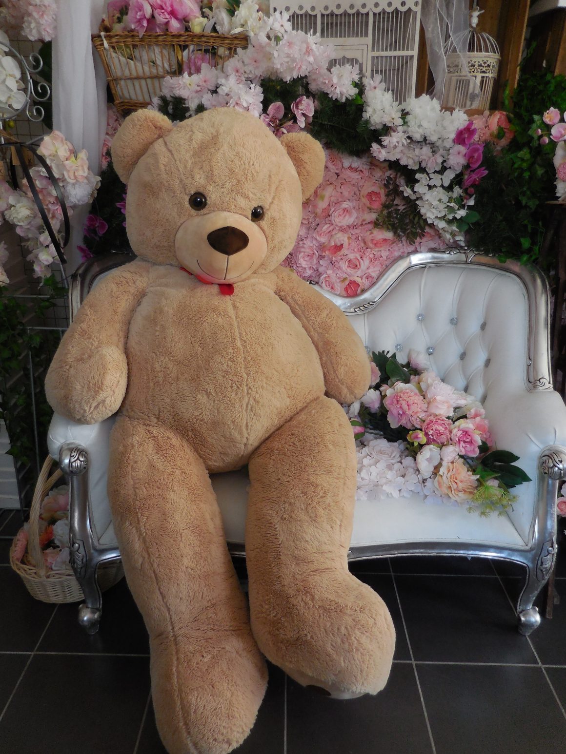 OURSON GEANT PELUCHE XXL Baby Shower H 1m60 Location Ours peluche XXL