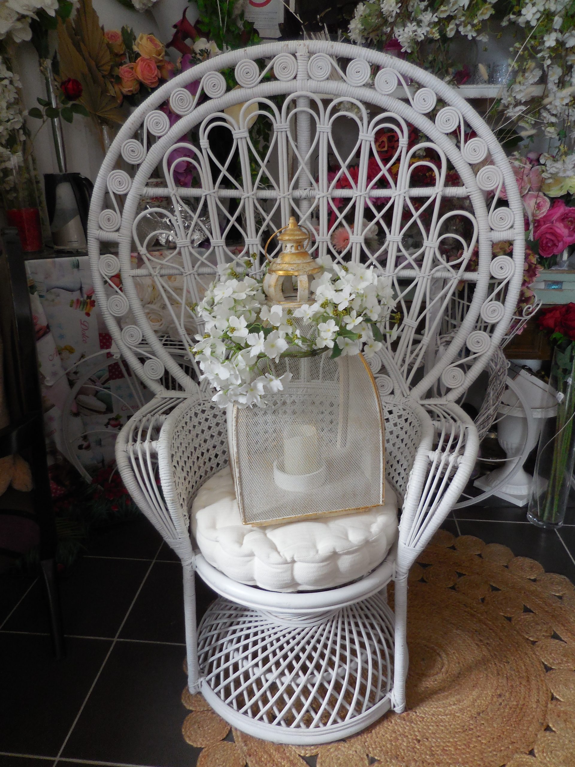 Fauteuil rotin EMMANUELLE - romantique VAZARD home