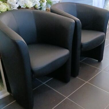 Pack 3 fauteuils esprit Loung noir cabriolet - Location fauteuils noirs