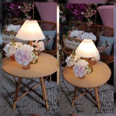 Table basse ronde rotin style bohème- Location table basse bohème