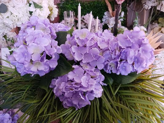 Hortensia Lila mauve x bouquet à 2 têtes 1